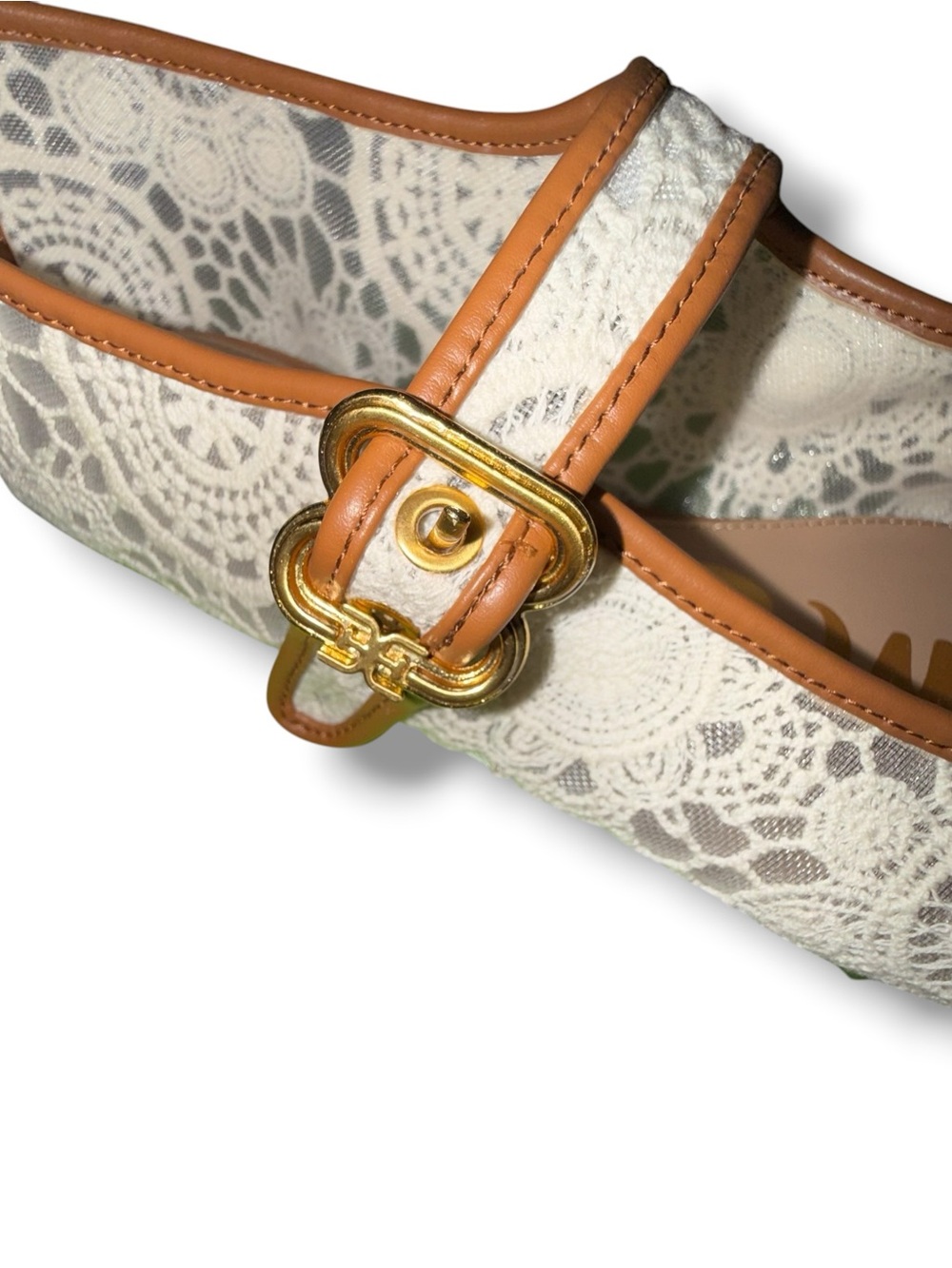 NEW SAM EDELMAN Michaela Flats - Neutral Cream Crochet Women’s 9.5M - Picture 8 of 11